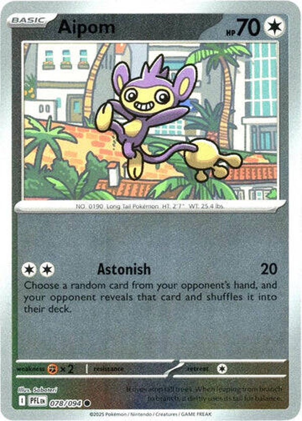 Aipom 078/094 Reverse Holo Phantasmal Flames