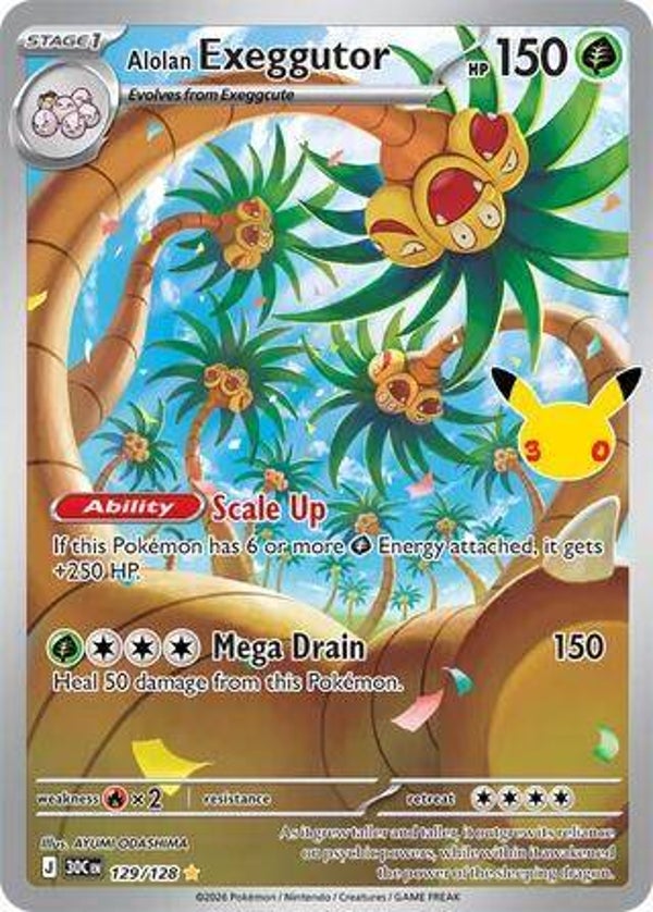 Alolan Exeggutor 129/128 30th Anniversary