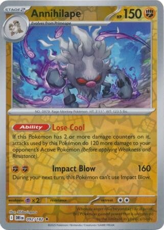 Annihilape 092/182 Reverse Holo Destined Rivals