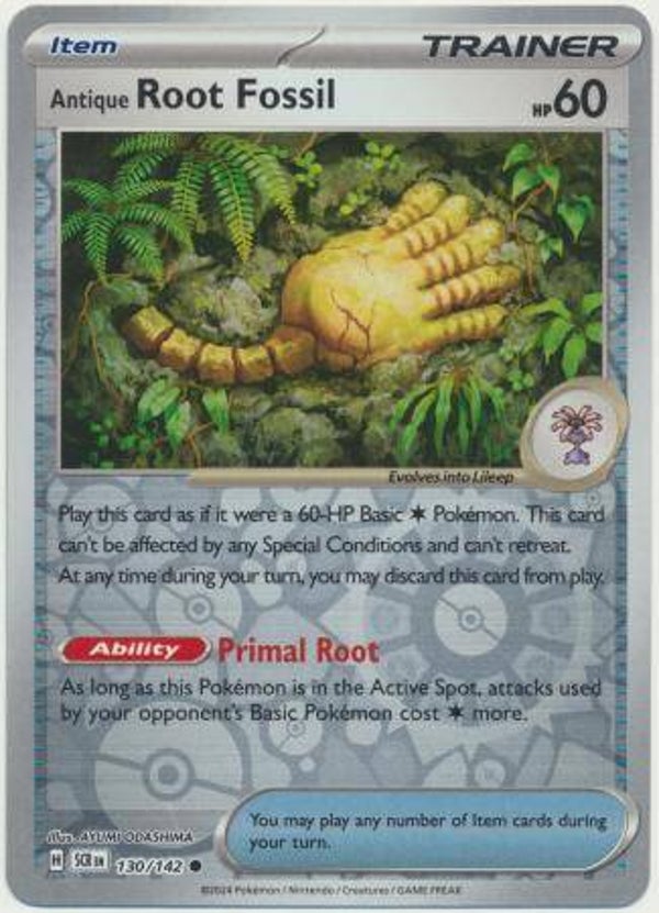 Antique Root Fossil 130/142 Reverse Holo Stellar Crown