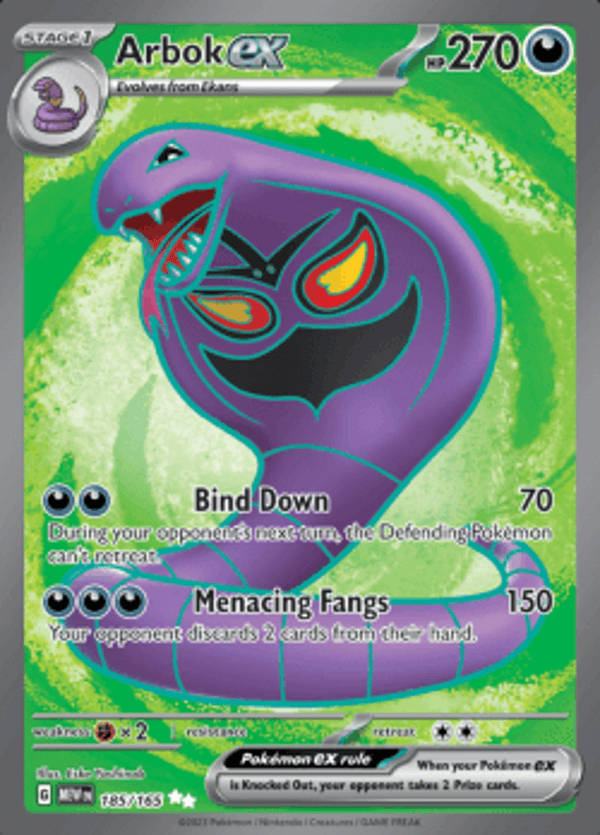Arbok ex 185/165 pokemon 151