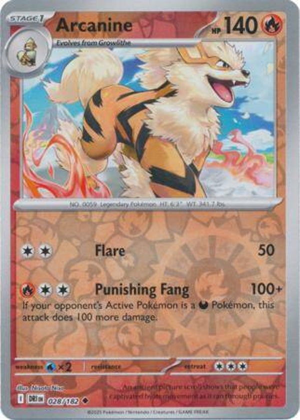 Arcanine 028/182 Reverse Holo Destined Rivals