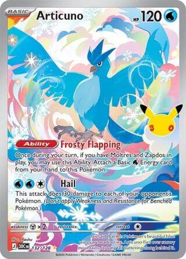 Articuno 132/128 30th Anniversary