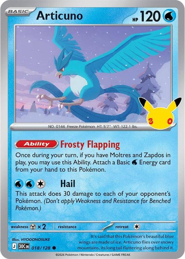 Articuno 018/128 holo 30th Anniversary