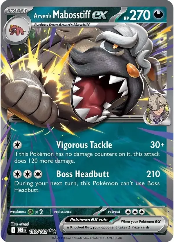 Arven's Mabosstiff EX 139/182 Destined Rivals