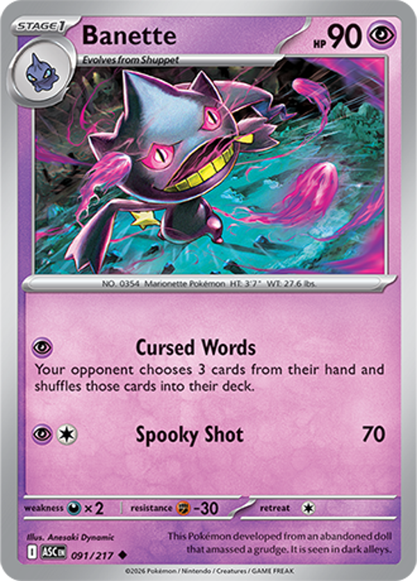 Banette 091/217 Reverse Holo Ascended Heroes