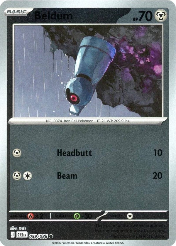 Beldum 059/086 reverse holo Chaos Rising