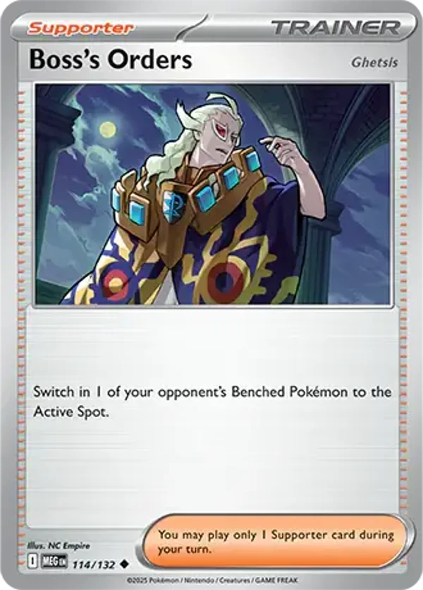 Boss's Orders 114/132 Reverse Holo Mega Evolution
