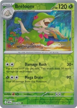 Breloom 006/182 Reverse Holo Destined Rivals