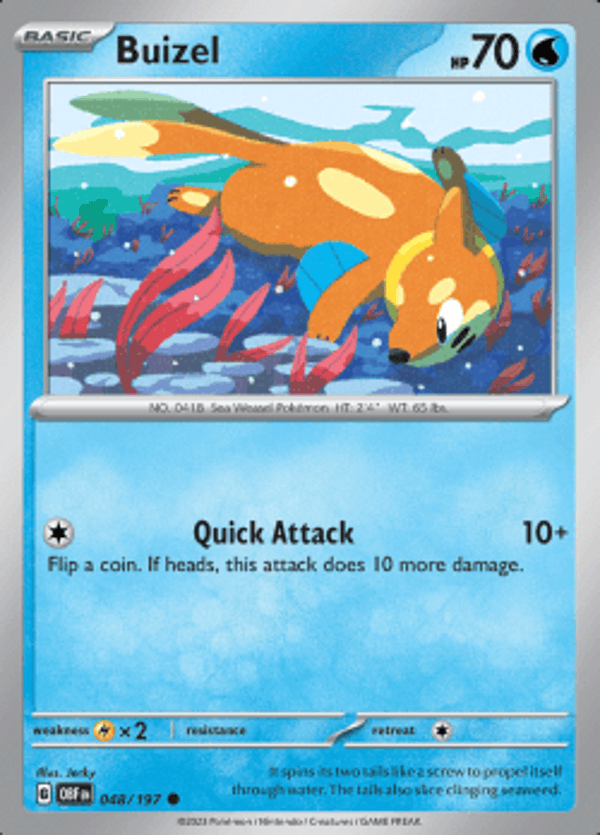 Buizel 048/197 reverse holo Obsidian flames