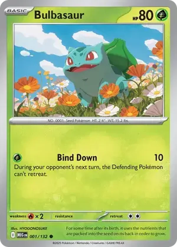 Bulbasaur 001/132 Reverse Holo Mega Evolution