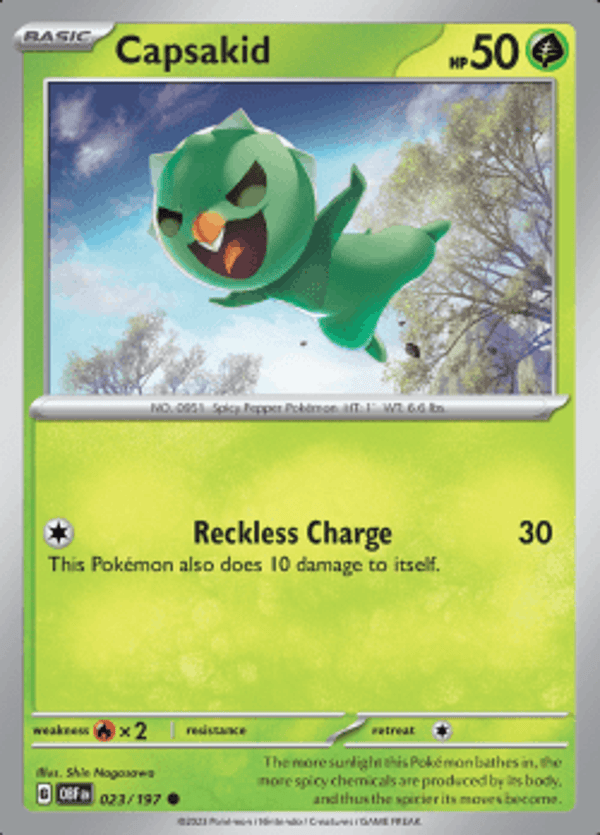 Capsakid 023/197 reverse holo Obsidian flames