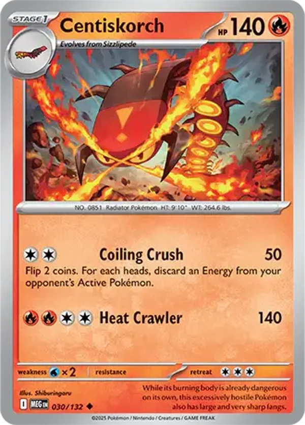 Centiskorch 030/132 Reverse Holo Mega Evolution