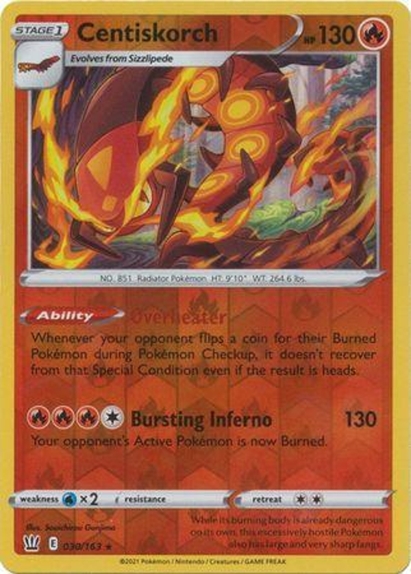 Centiskorch 030/163 reverse holo Battle Styles