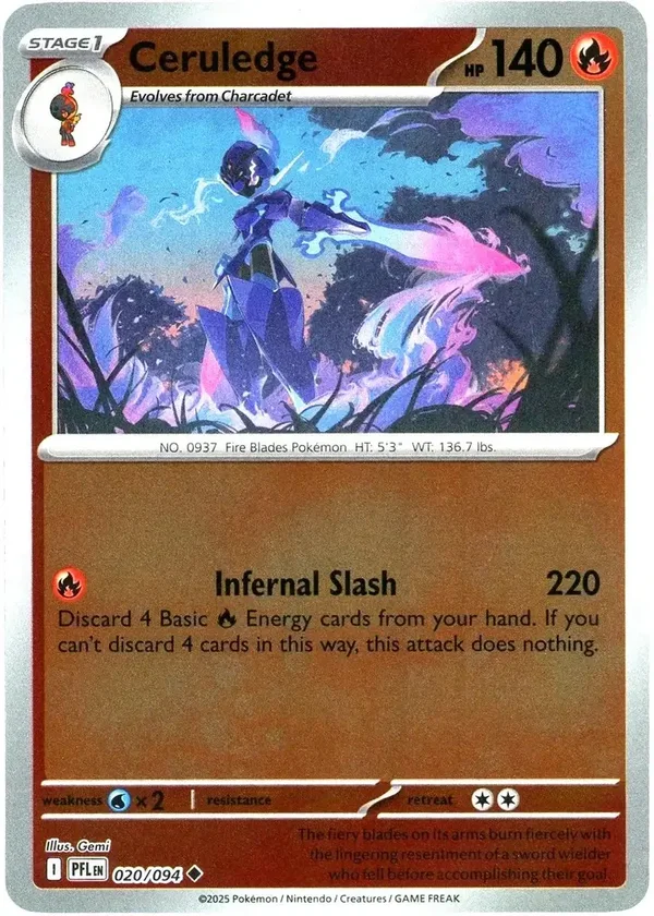 Ceruledge 020/094 Reverse Holo Phantasmal Flames