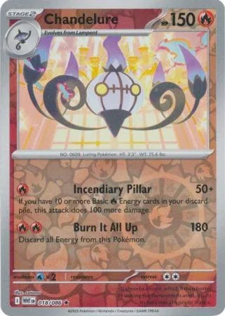 Chandelure 018/086 Reverse Holo White Flare