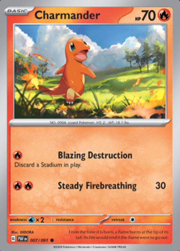 Charmander 007/091 reverse holo  Paldean Fates