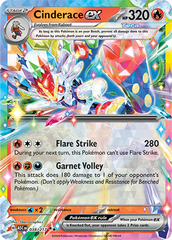 Cinderace EX 038/217 Ascended Heroes