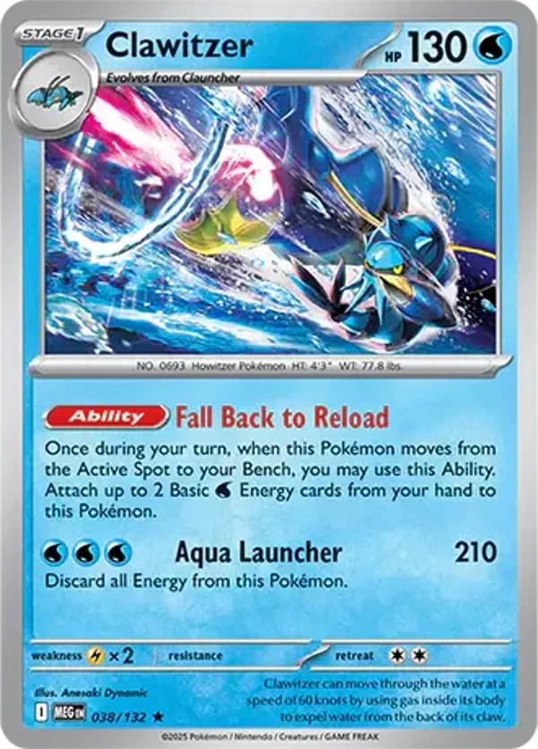 Clawitzer 038/132 Holo Mega Evolution