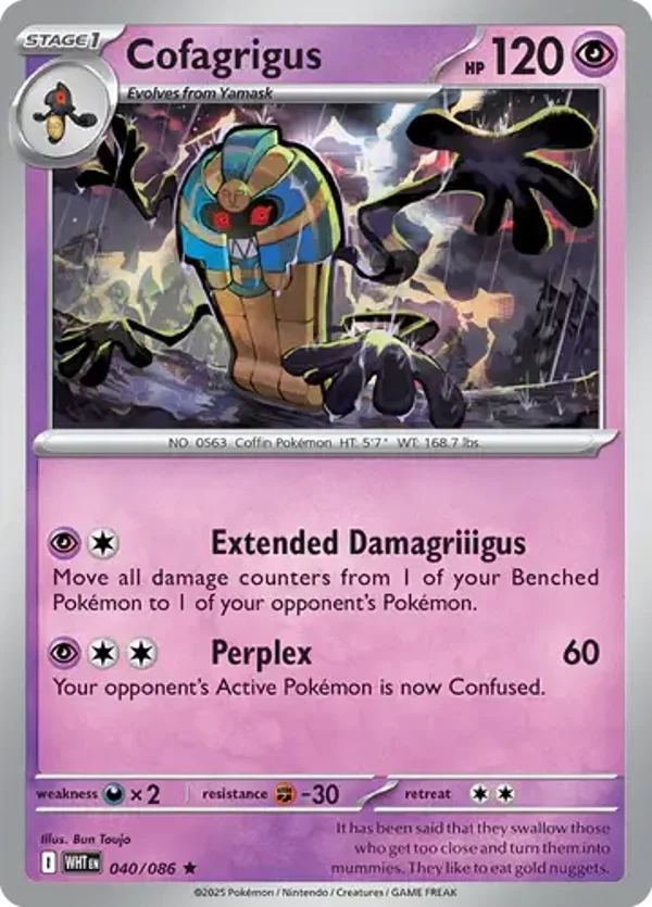 Cofagrigus 040/086 Holo White Flare