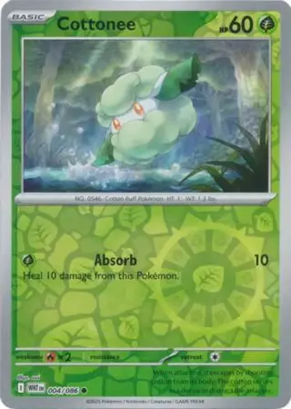 Cottonee 004/086 Reverse Holo White Flare