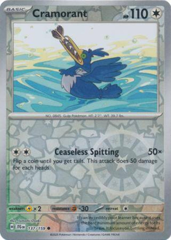 Cramorant 137/159 Reverse Holo Journey Together