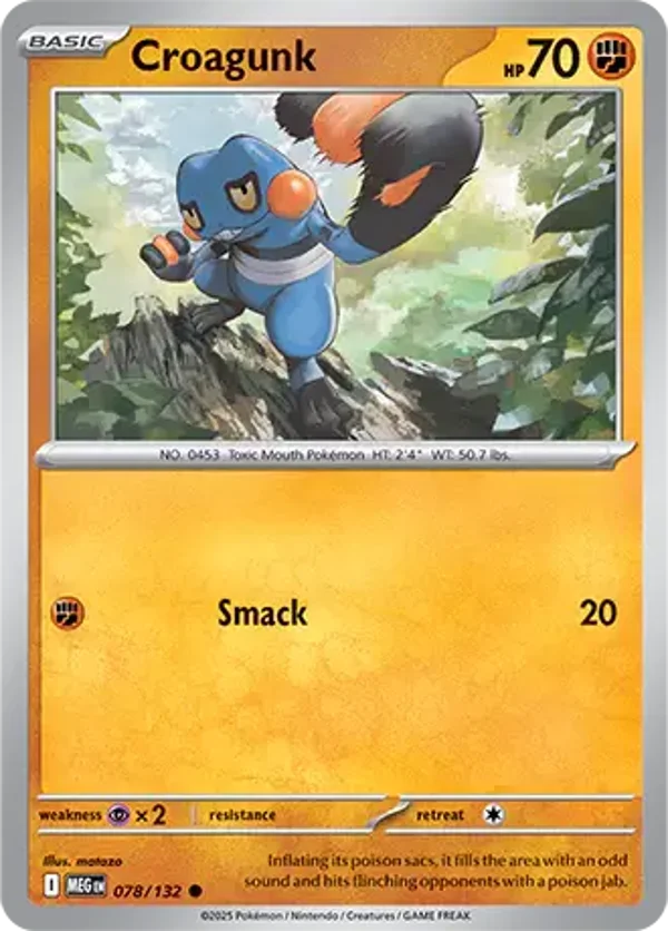 Croagunk 078/132 Reverse Holo Mega Evolution