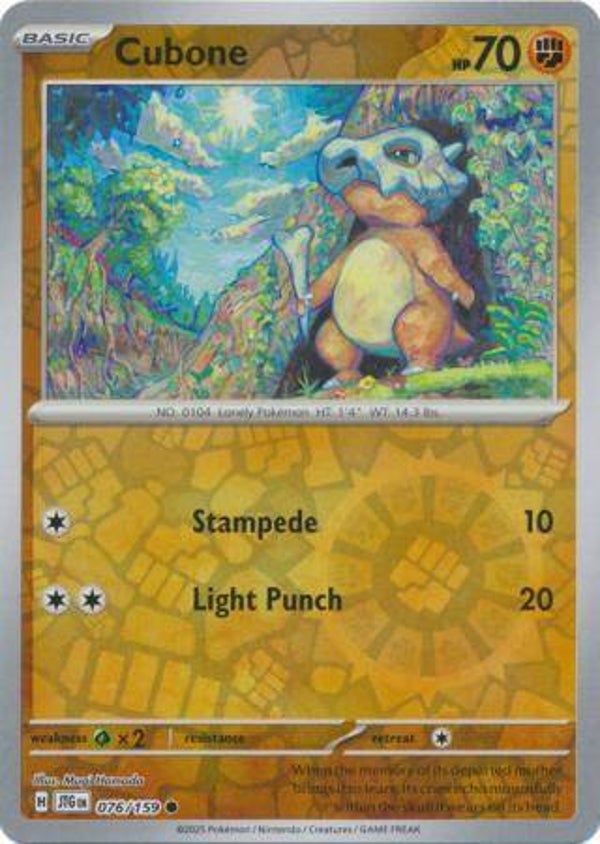 Cubone 076/159 Reverse Holo Journey Together