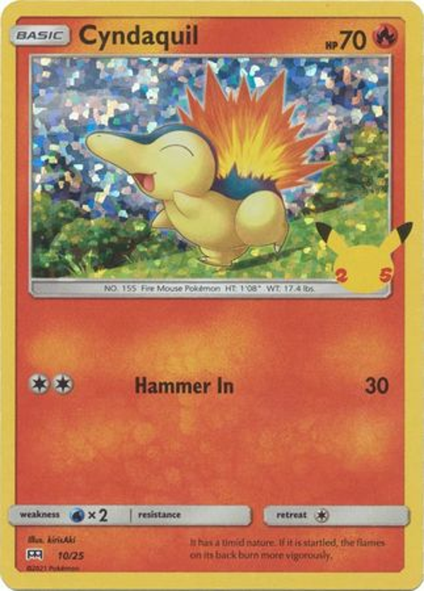 Cyndaquil 10/25 Promo Holo 25TH ANNIVERSARY MC DONALD'S