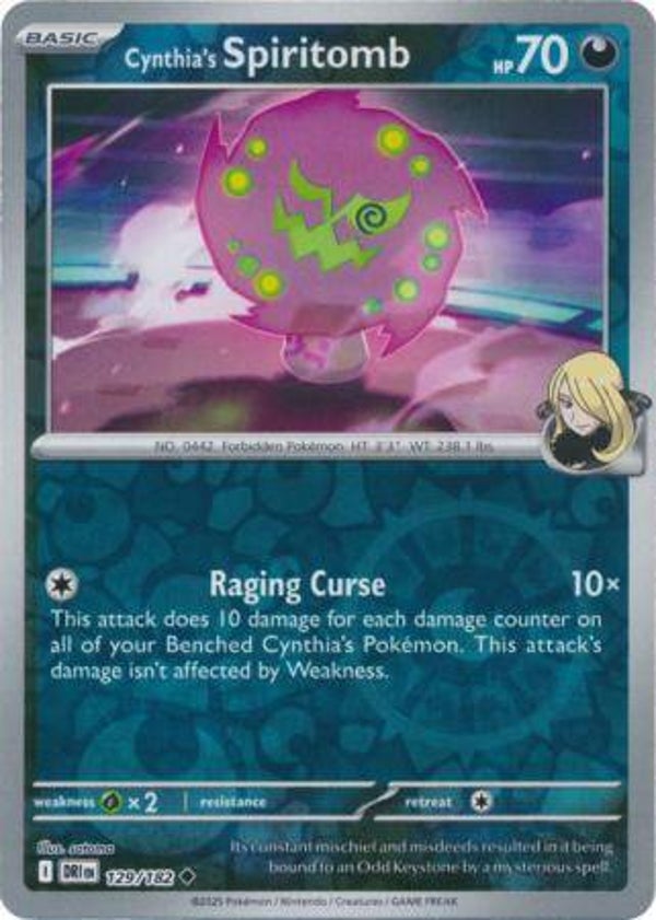 Cynthia's Spiritomb 129/182 Reverse Holo Destined Rivals