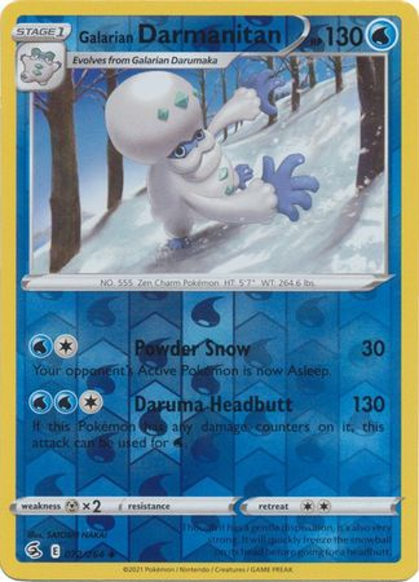 Galarian Darmanitan 072/264 reverse holo (Fusion Strike)