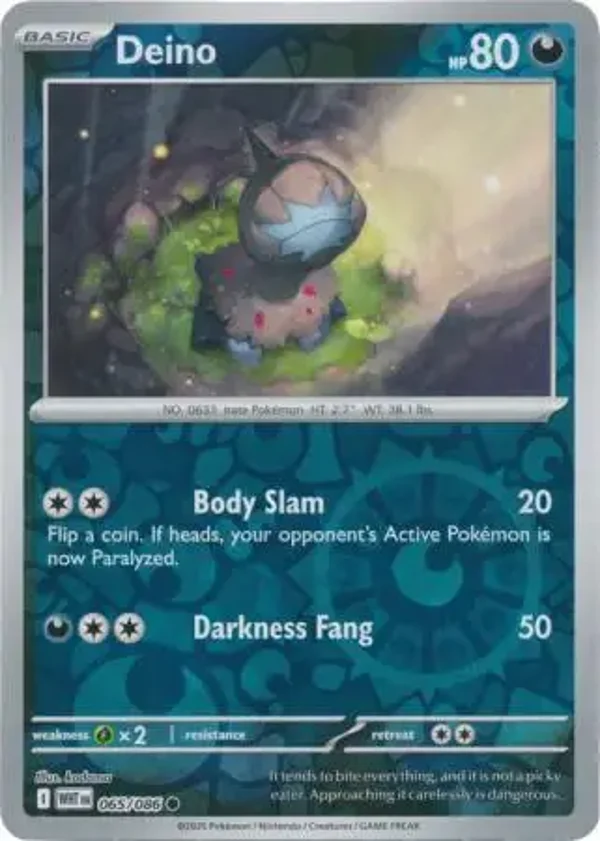 Deino 065/086 Reverse Holo White Flare