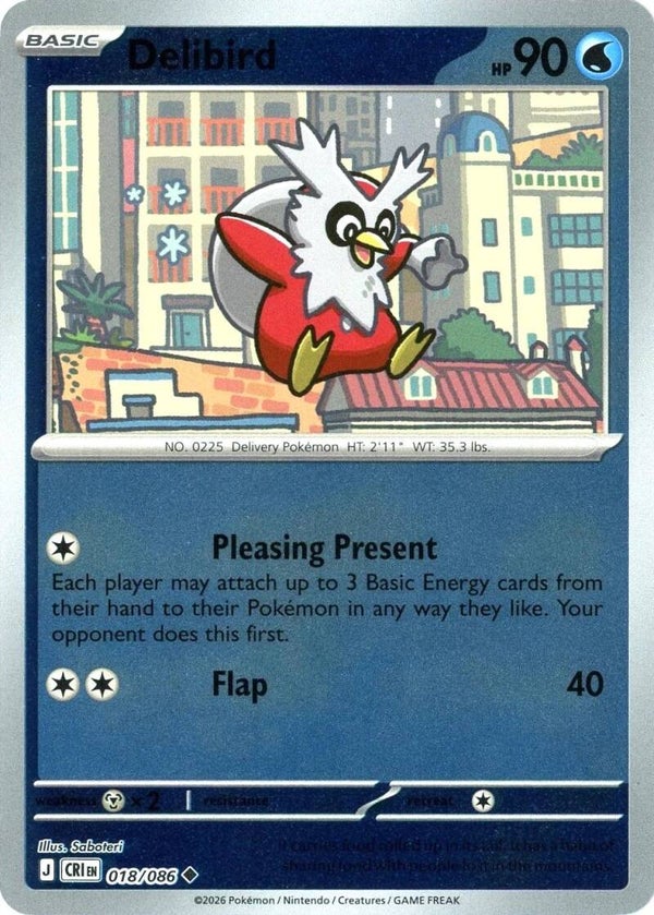 Delibird 018/086 reverse holo Chaos Rising