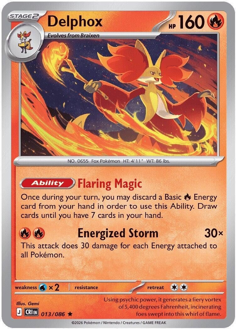 Delphox 013/086 holo Chaos Rising