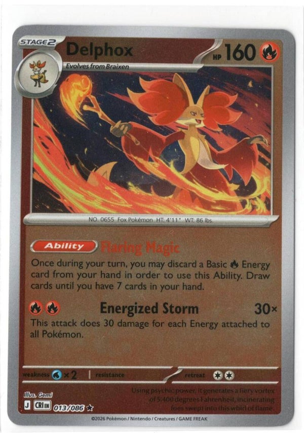 Delphox 013/086 reverse holo Chaos Rising