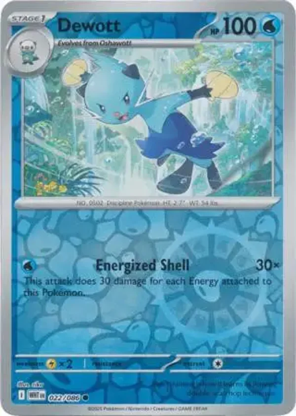 Dewott 022/086 Reverse Holo White Flare