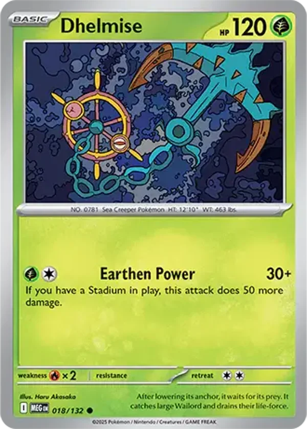 Dhelmise 018/132 Reverse Holo Mega Evolution