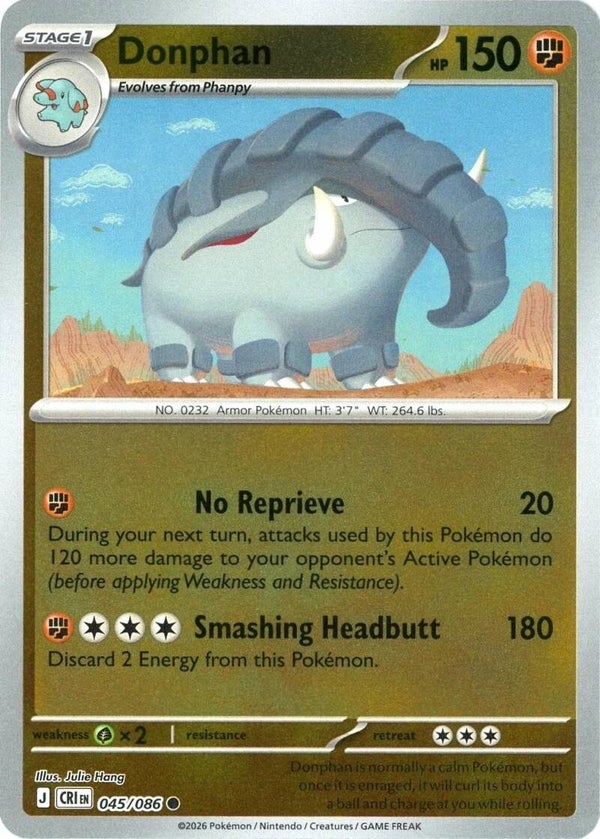 Donphan 045/086 reverse holo Chaos Rising