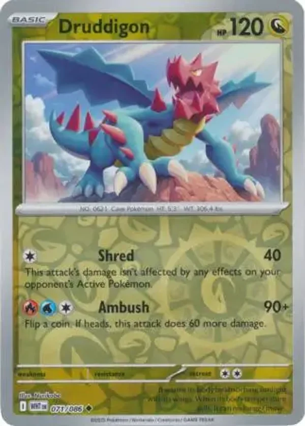 Druddigon 071/086 Reverse Holo White Flare