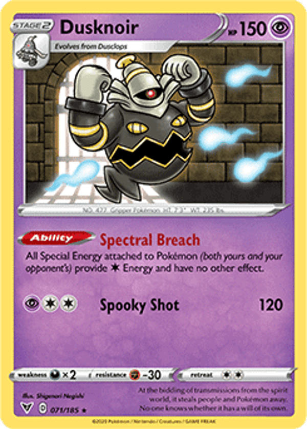 Dusknoir 071/185 holo Vivid Voltage