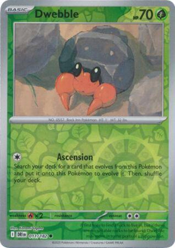 Dwebble 011/182 Reverse Holo Destined Rivals