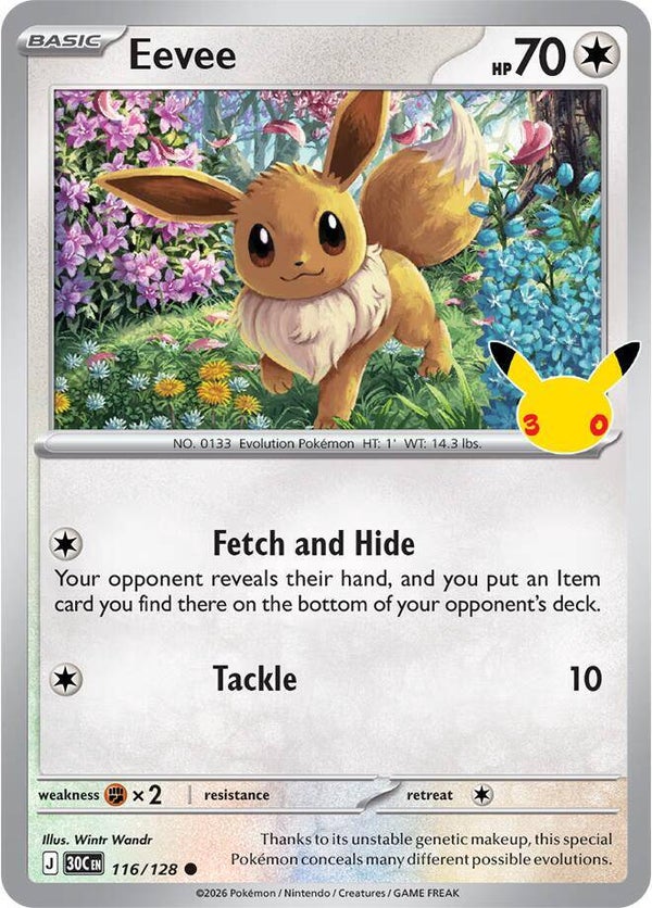 Eevee 116/128 holo 30th Anniversary