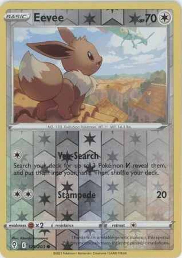 eevee 125/203 reverse holo evolving skies