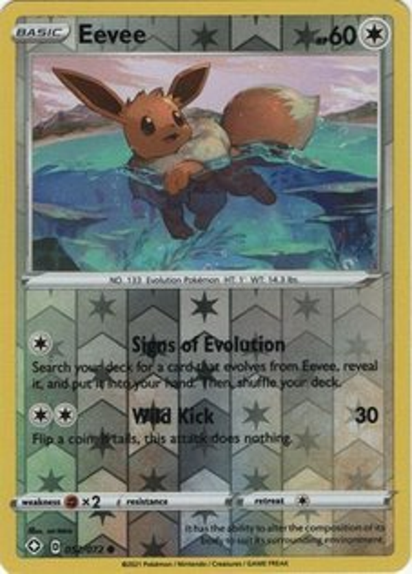 Eevee 052/072 reverse holo shining fates