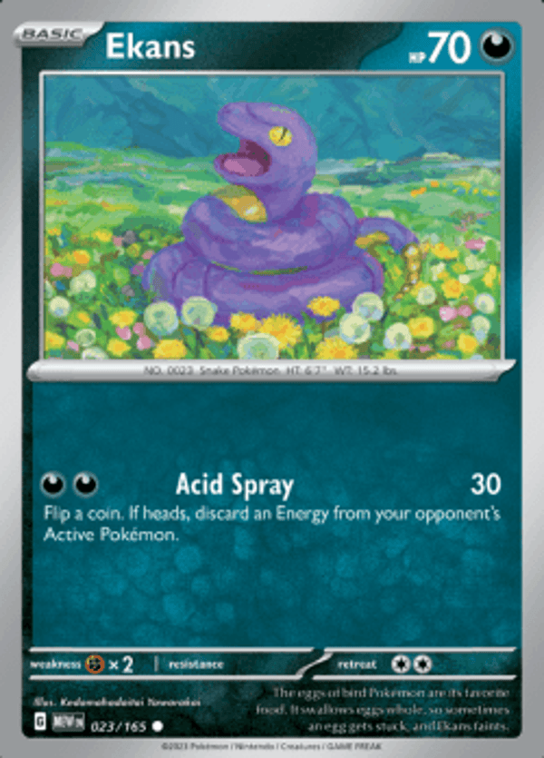 Ekans 023/165 reverse holo pokemon 151