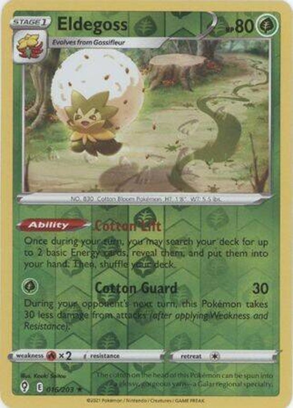 Eldegoss 016/203 reverse holo (Evolving Skies)
