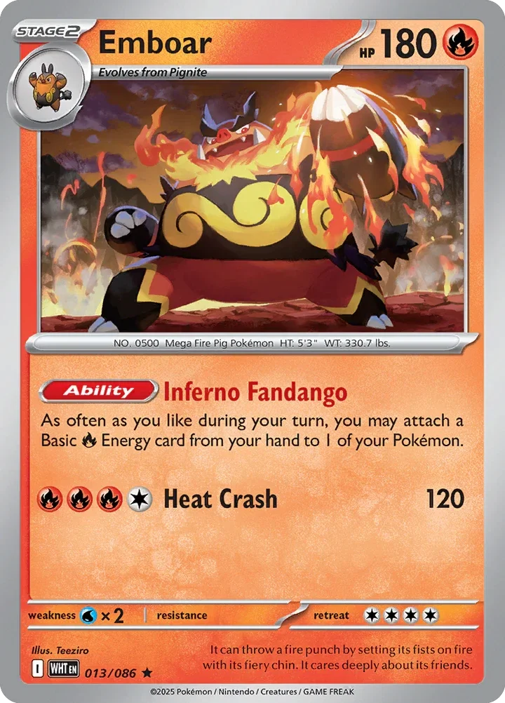 Emboar 013/086 Holo White Flare