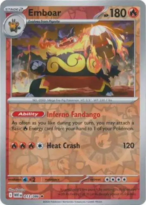 Emboar 013/086 Reverse Holo White Flare