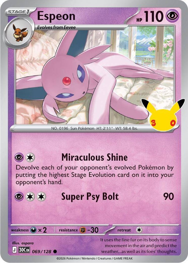Espeon 069/128 holo 30th Anniversary