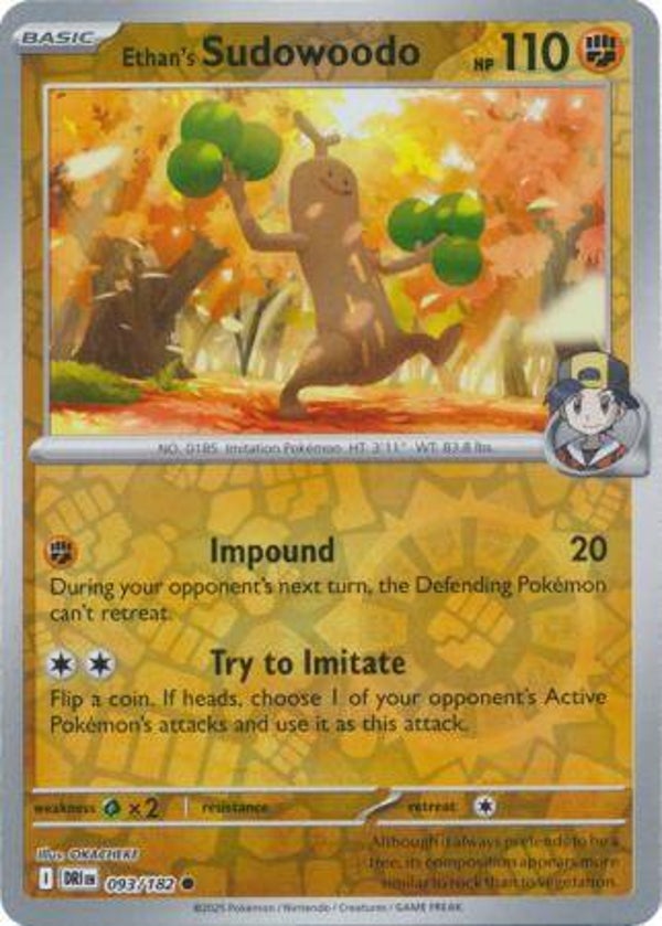 Ethan's Sudowoodo 093/182 Reverse Holo Destined Rivals